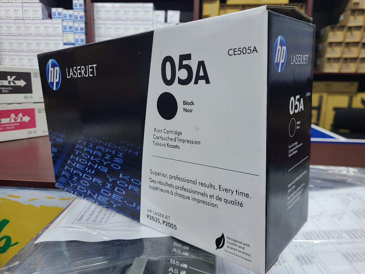 original black HP 05A (CE505A)  LaserJet Toner Cartridge for P2035 & P2055 – 2300 Pages