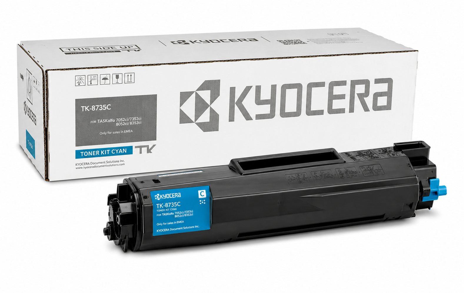 Cyan Kyocera TK 8735 Toner Cartridge for TASKalfa 7353ci & 8353ci – 40000 Pages
