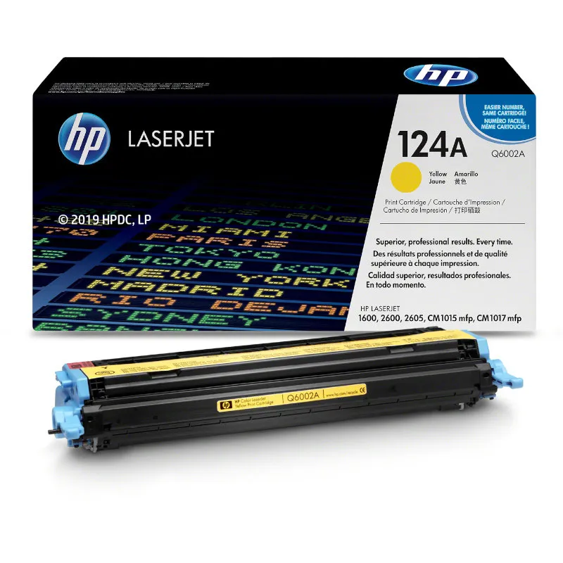 HP 124A Yellow Genuine (Q6002A) LaserJet Toner Cartridge 