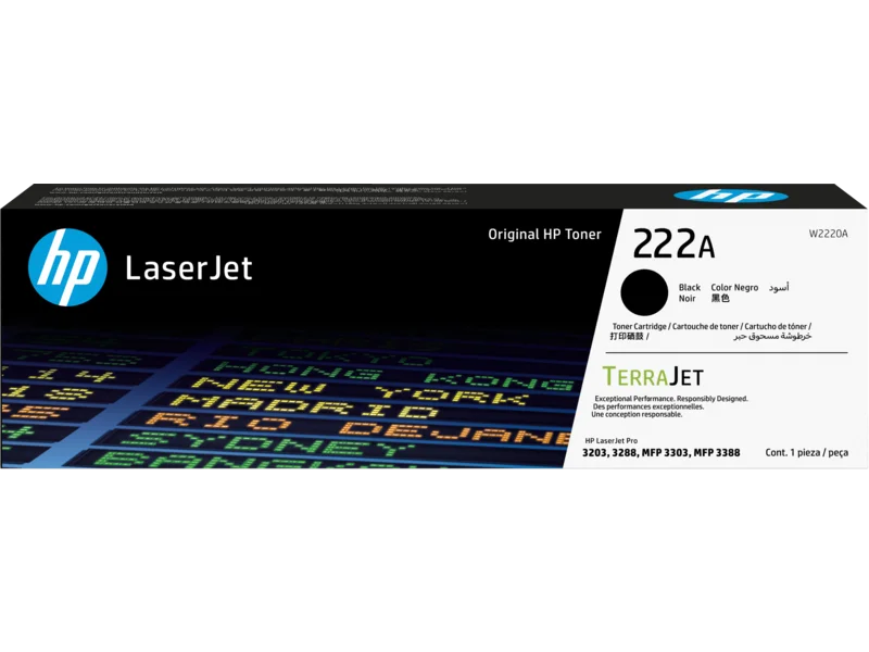 HP 222A Black LaserJet Toner Cartridge (W2220A)
