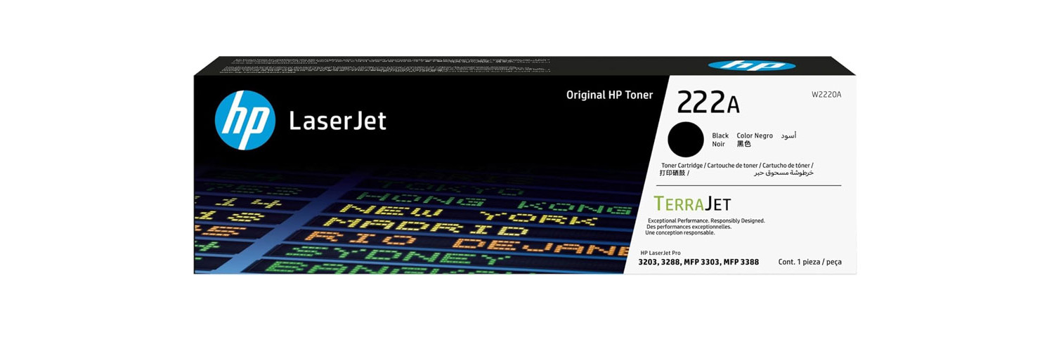 HP 222A Black Original LaserJet Toner Cartridge (W2220A) 