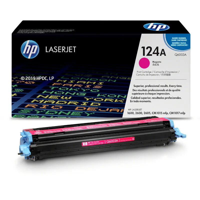 HP 124A Magenta Genuine (Q6003A) LaserJet Toner Cartridge 
