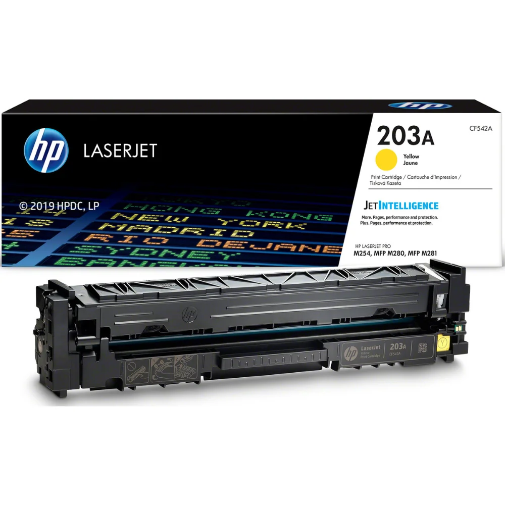 HP Original 203A Yellow LaserJet Toner Cartridge (CF542A)