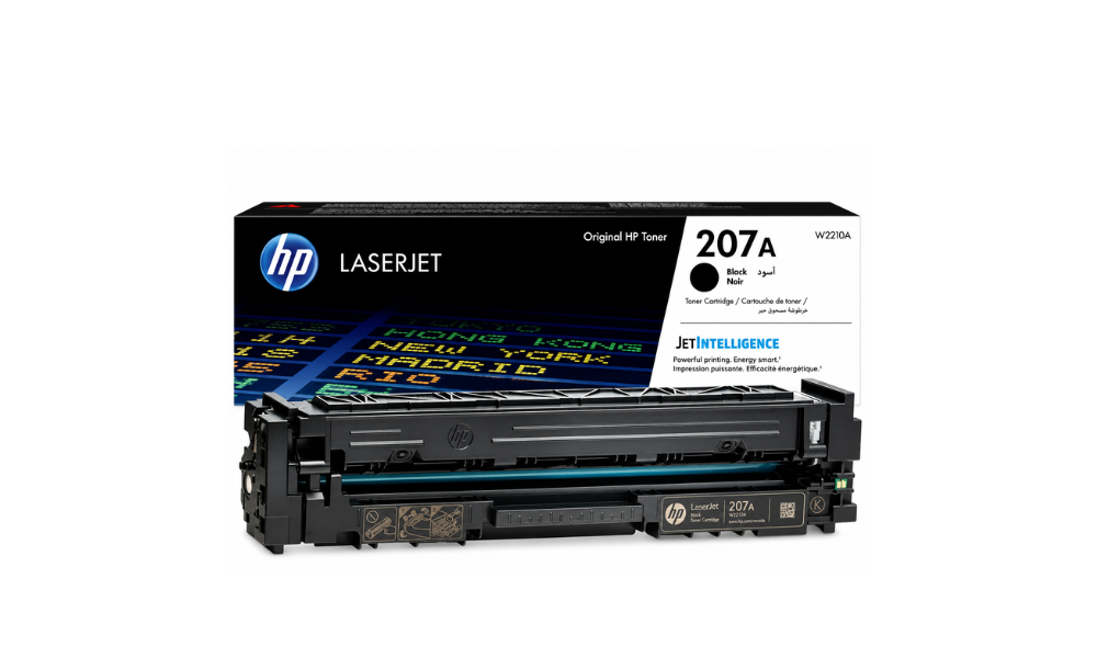 HP 207A (W2210A) Black Original LaserJet Toner Cartridge for M255, M282 & M283 – 1350 Pages