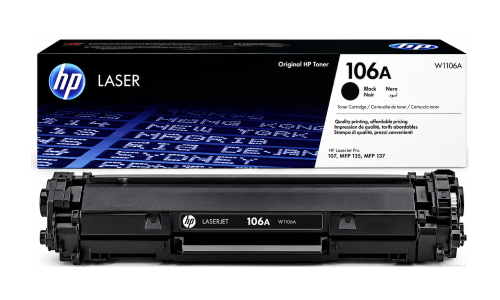 HP 106A W1106A Black Original LaserJet Toner Cartridge for Laser 107, MFP 135, 137 & 139 – 1000 Pages