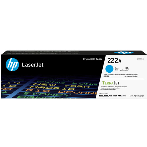  HP 222A Cyan Toner (W2221A) | Original LaserJet Cartridge