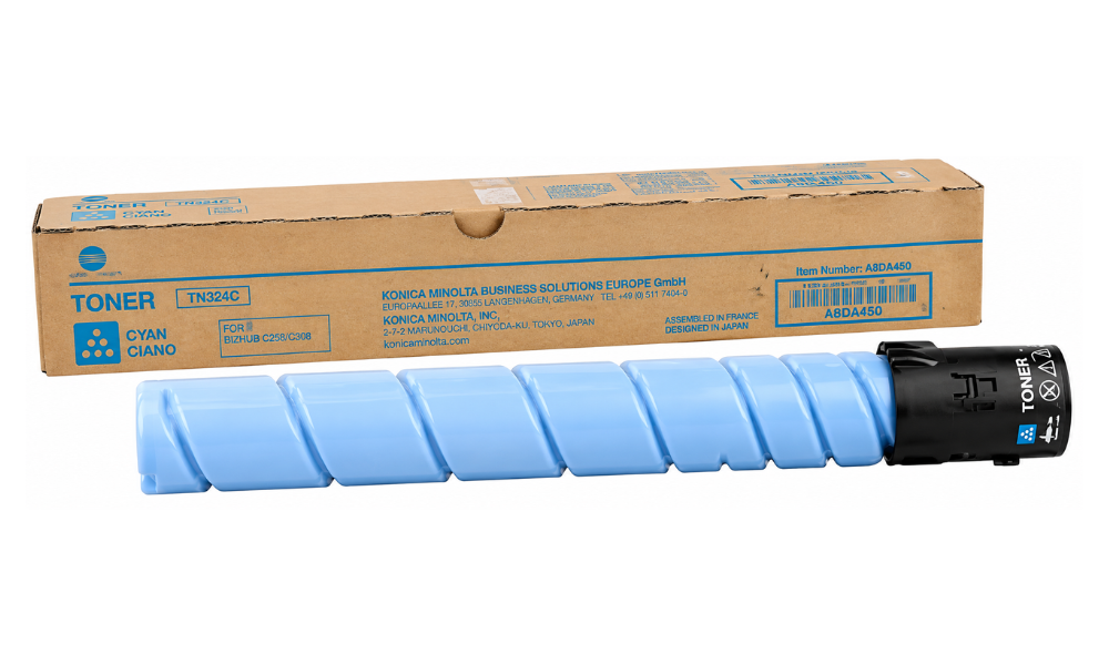 Konica Minolta TN 324 Cyan Performance Toner Cartridge for bizhub C258, C308 & C368 – 26000 Pages