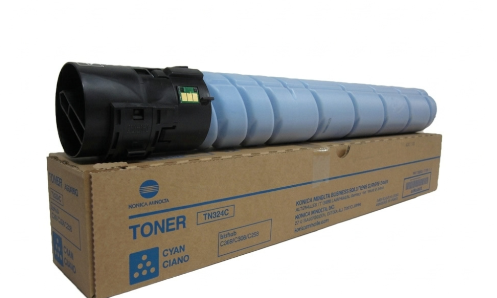 cyan Konica Minolta TN-324C Toner Cartridge for bizhub C258, C308 & C368 – 26000 Pages