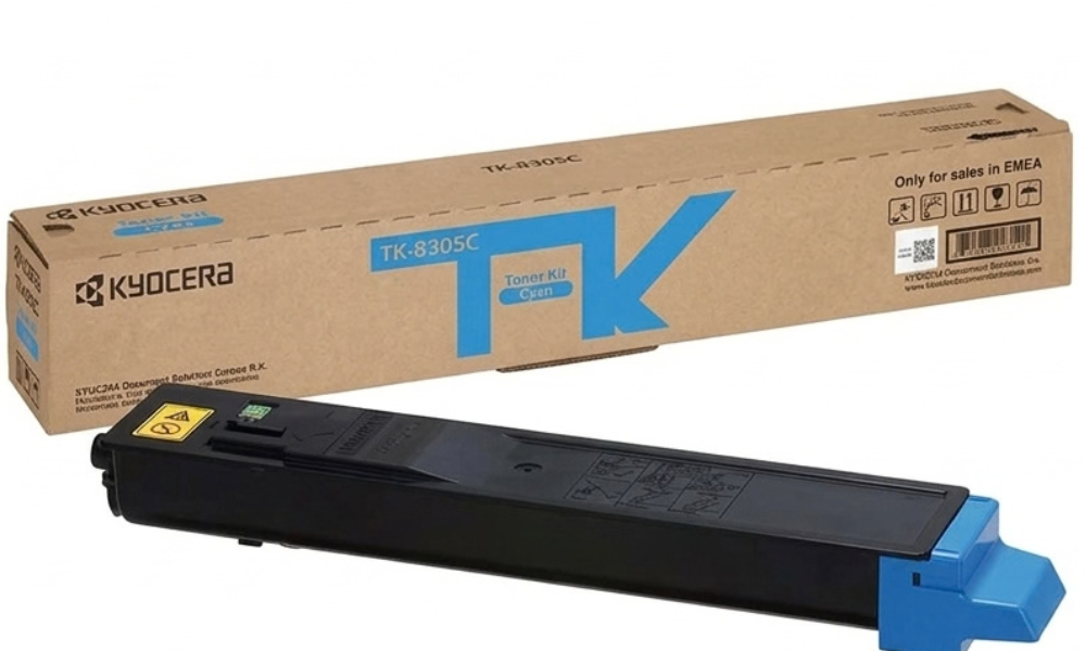 Kyocera cyan TK-8305C Toner Cartridge for TASKalfa 3050ci, 3051ci, 3550ci & 3551ci – 15000 Pages