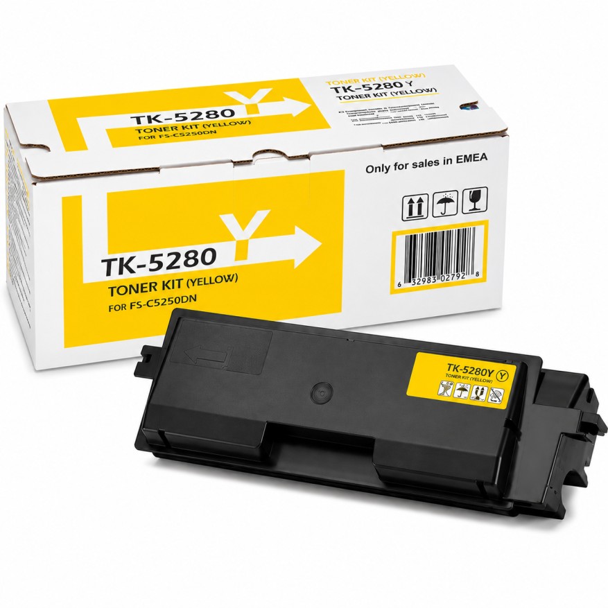 Yellow Kyocera TK 5280 Toner Cartridge for ECOSYS M6635cidn & P6235cdn – 11000 Pages