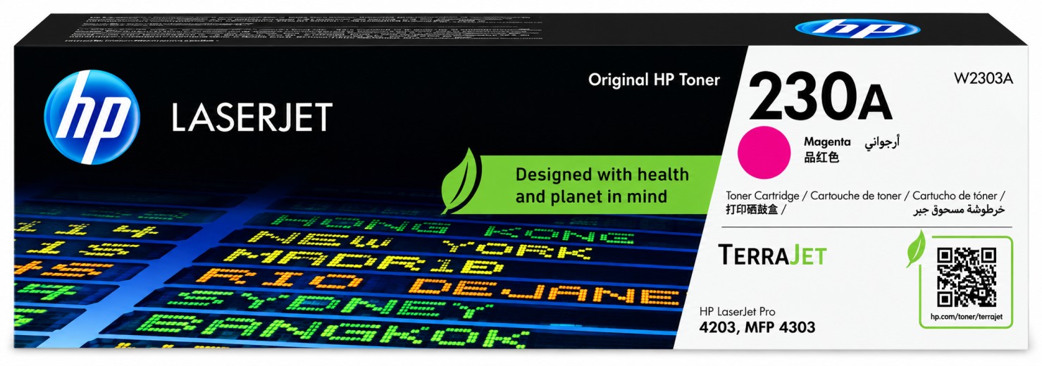 Original Magenta W2303A HP 230A LaserJet Toner Cartridge for Color LaserJet Pro 4203 & MFP 4303 – 1800 Pages