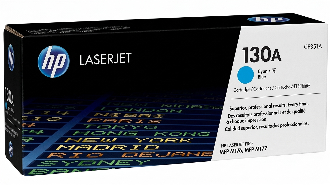 HP 130A CF351A Cyan Original High Performance LaserJet Toner Cartridge for M176n & M177fw – 1000 Pages