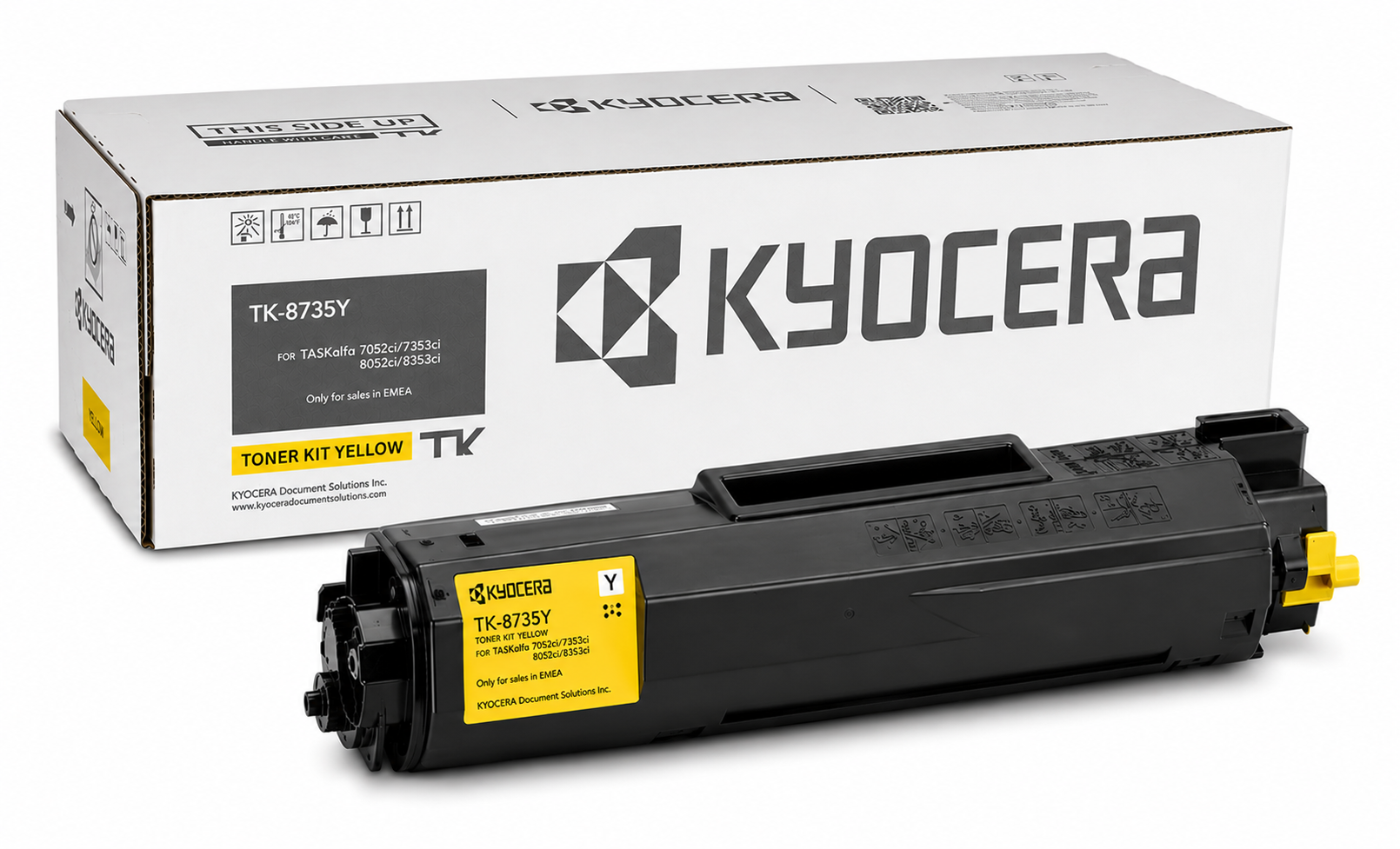 Yellow Kyocera TK 8735Y Toner Cartridge for TASKalfa 7353ci & 8353ci – 40000 Pages