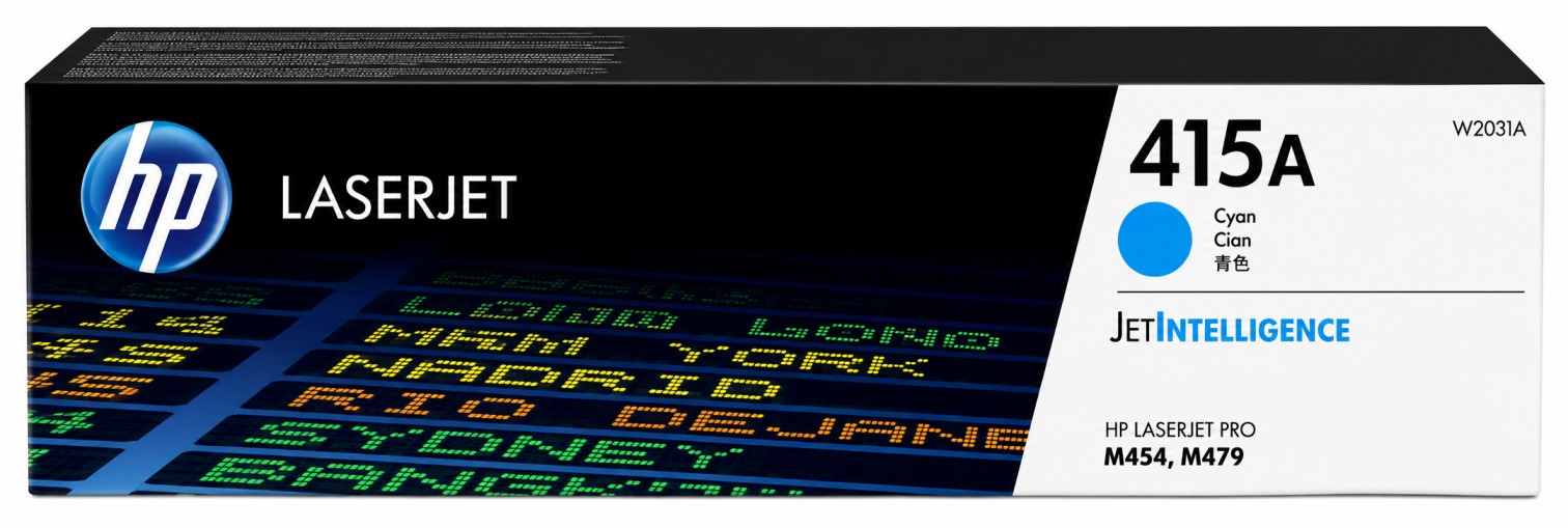 original cyan HP 415A (W2031A)  LaserJet Toner Cartridge for M479, M455 & M480 – 2100 Pages