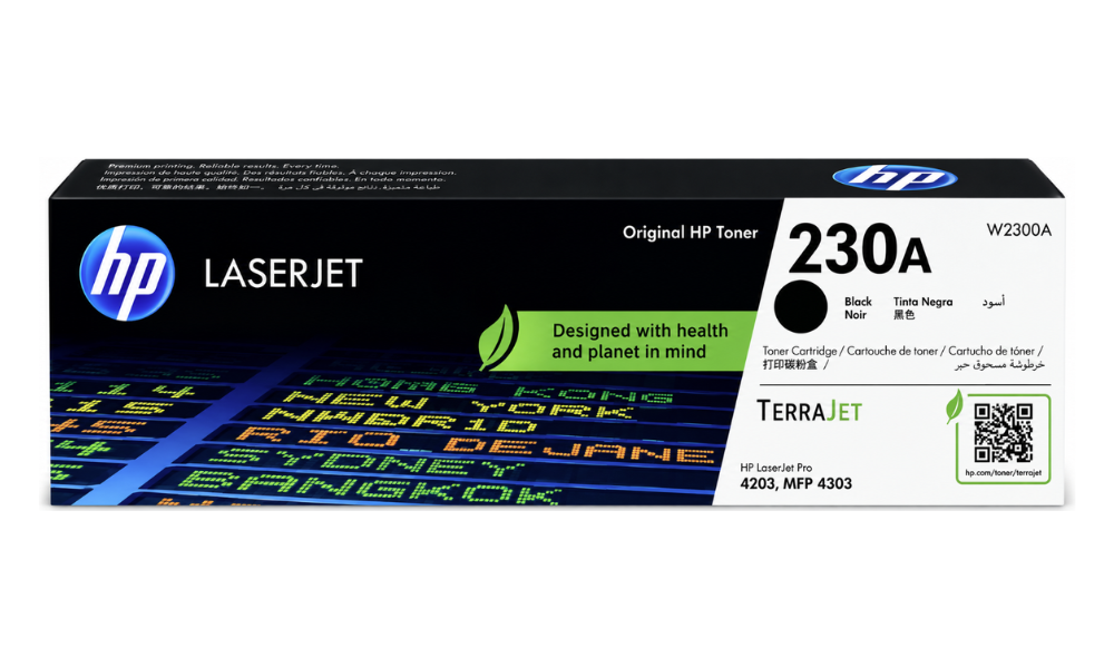 W2300A HP 230A Black Original LaserJet Toner Cartridge for Color LaserJet Pro 4203 & MFP 4303 – 2000 Pages