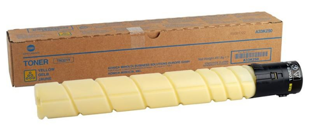TN 321 Yellow Konica Minolta Toner Cartridge High Yield (A33K250)